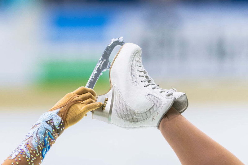 Skates details photographed during the ISU Junior Grand Prix of Figure Skating 2022 in Courchevel